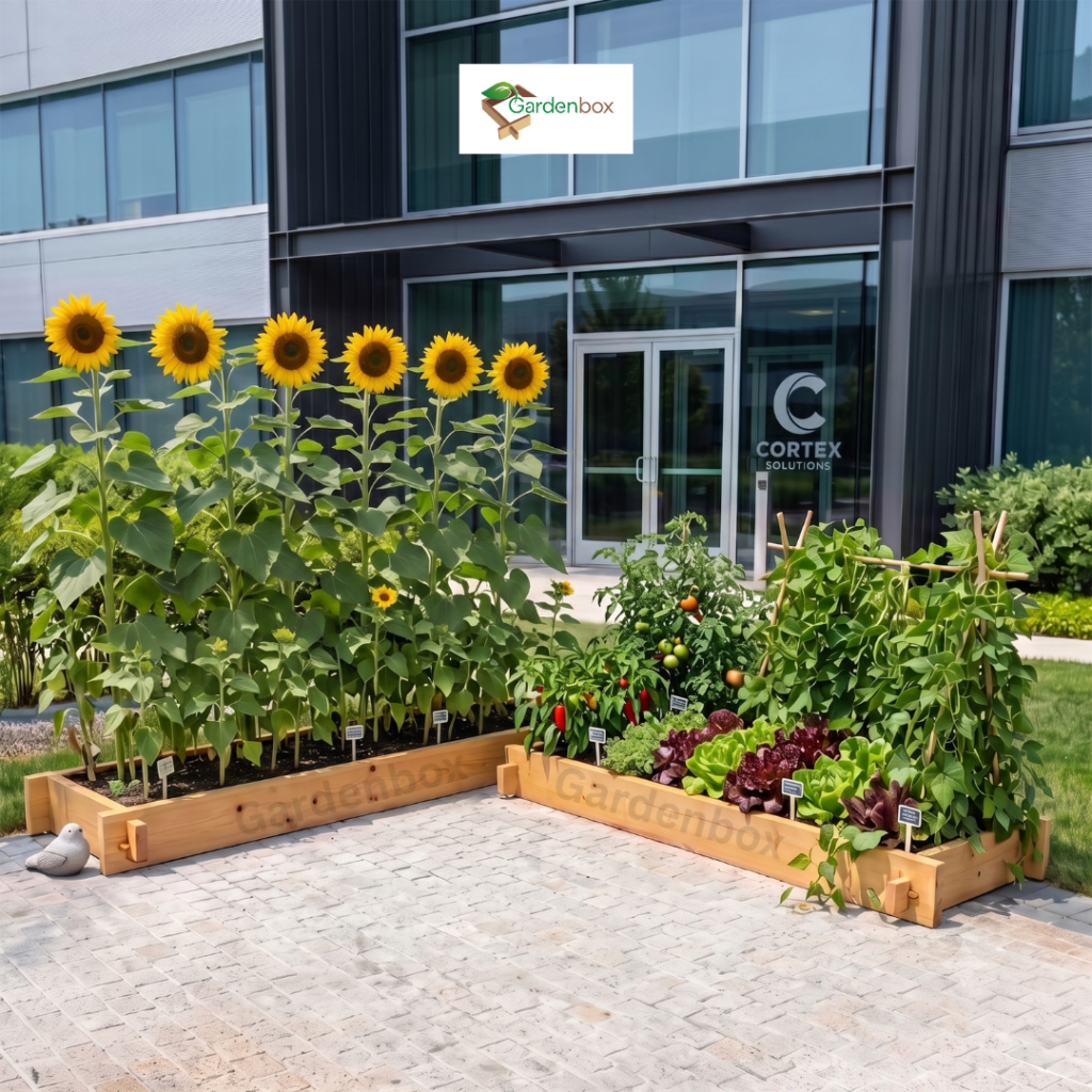 commercial office flower bed
